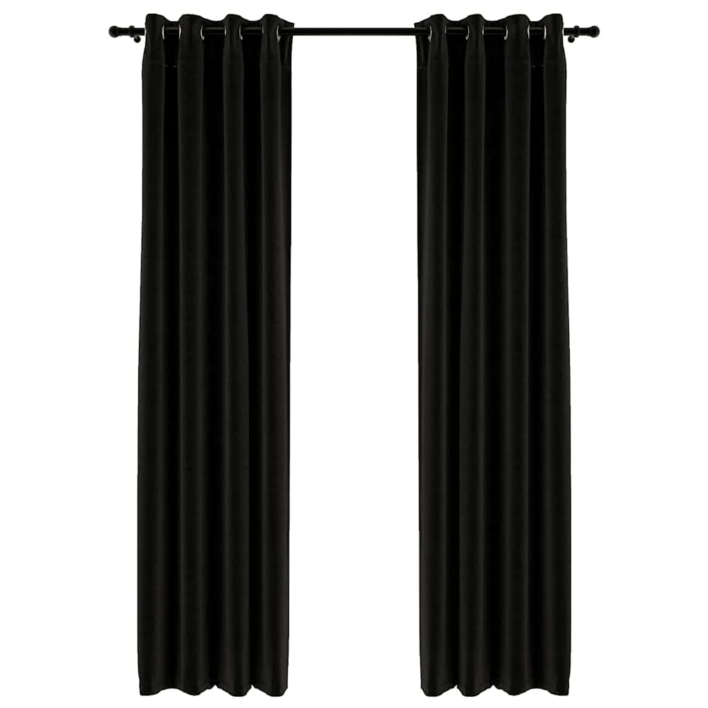 Mörkläggningsgardin linnelook 2 st antracit 140x245cm