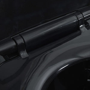 Kantlös toalett 7 cm extra höjd mjukstängande svart keramik