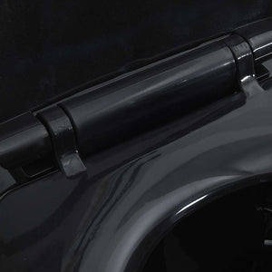 Kantlös toalett 7 cm extra höjd mjukstängande svart keramik