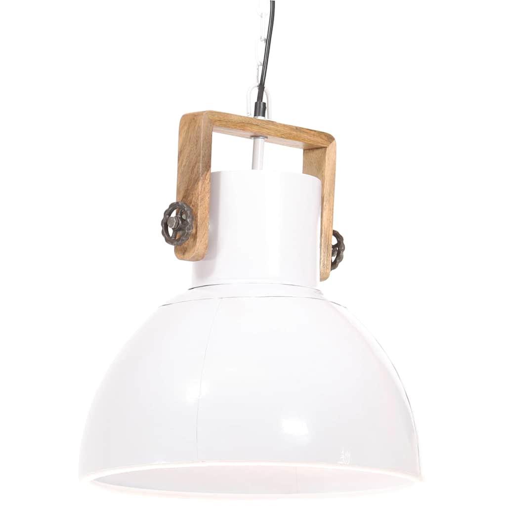 Hänglampa industriell 25 W vit rund 40 cm E27