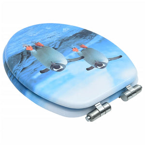 Toalettsits med mjuk stängning MDF pingvin