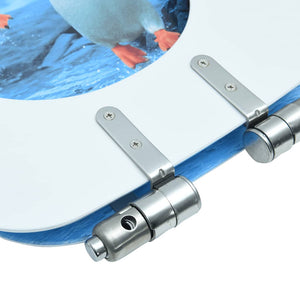 Toalettsits med mjuk stängning MDF pingvin