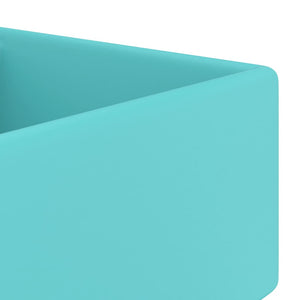 Fyrkantigt handfat bräddavlopp matt ljusgrön 41x41 cm keramik