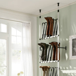 Teleskopisk stövelhylla med stänger aluminium