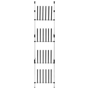 Teleskopisk stövelhylla med stänger aluminium