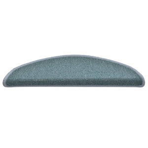 Trappmattor 15 st 56x17x3 cm havsblå halvrunda