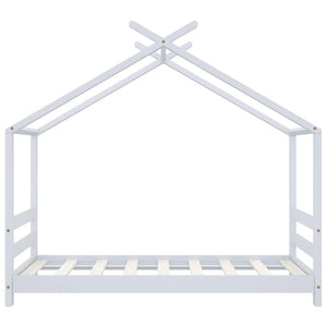 Barnsäng vit massiv furu 70x140 cm