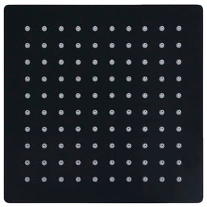 Regnduschhuvud rostfritt stål 20x20 cm fyrkantigt svart