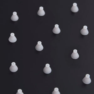 Regnduschhuvud rostfritt stål 20x20 cm fyrkantigt svart