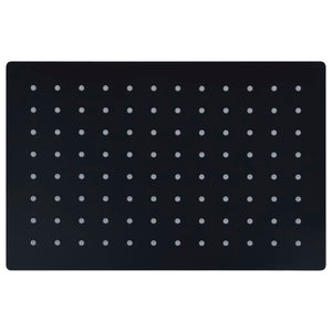 Regnduschhuvud rostfritt stål 30x20 cm rektangulärt svart