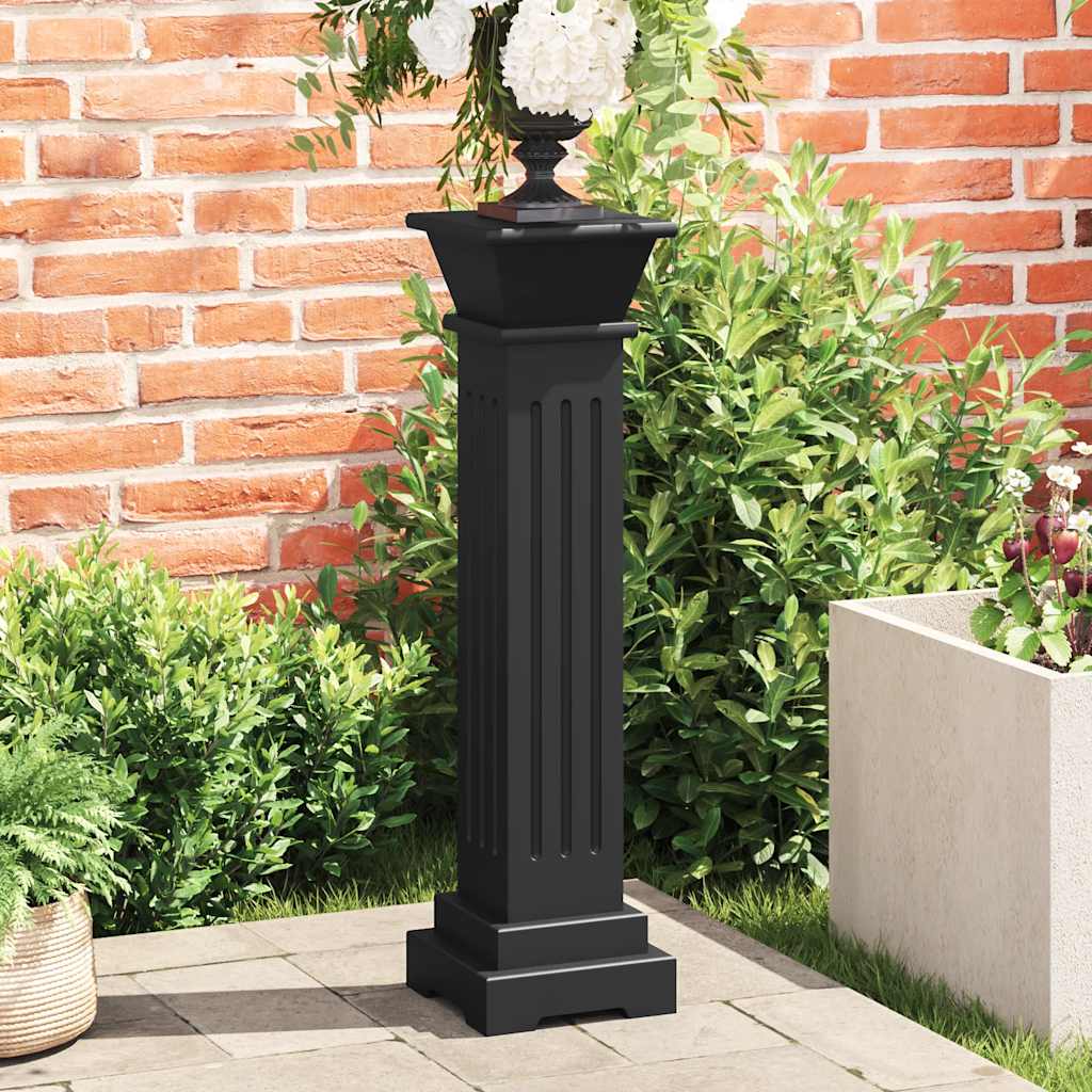 Klassisk blompelare svart 17x17x66 cm MDF
