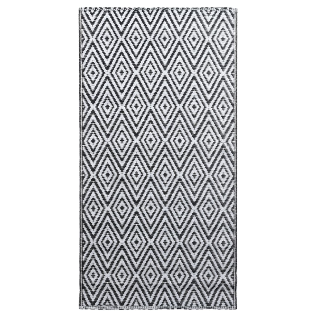 Utomhusmatta ARAKIL vit och svart 120x180 cm PP