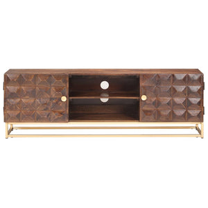 TV-bänk 124x29x45 cm massivt mangoträ