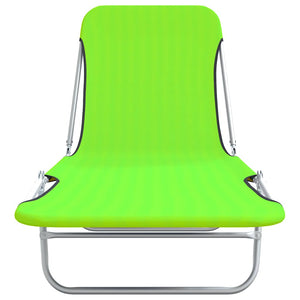 Hopfällbara solsängar 2 st stål och tyg grön