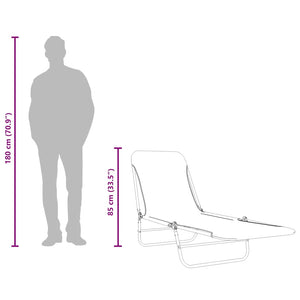 Hopfällbara solsängar 2 st stål och tyg blå