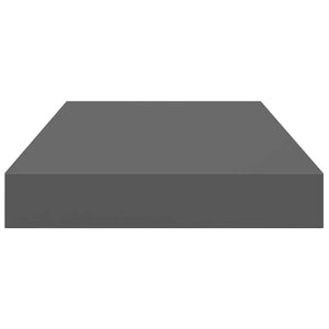 Svävande vägghyllor 4 st grå högglans 40x23x3,8 cm MDF