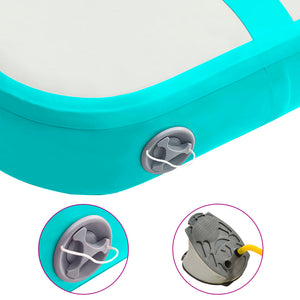 Uppblåsbar gymnastikmatta med pump 60x100x20 cm PVC grön