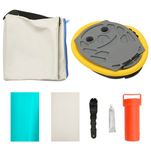 Uppblåsbar gymnastikmatta med pump 300x100x15 cm PVC grön