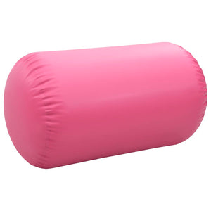 Uppblåsbar gymnastikrulle med pump 100x60 cm PVC rosa