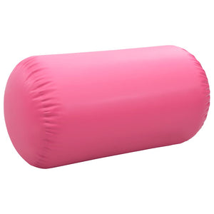 Uppblåsbar gymnastikrulle med pump 120x75 cm PVC rosa