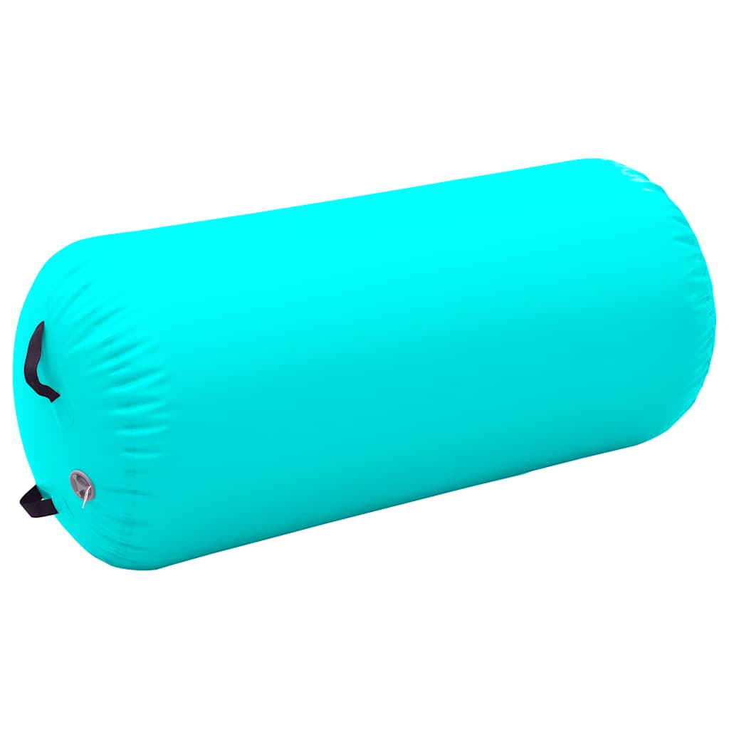 Uppblåsbar gymnastikrulle med pump 120x75 cm PVC grön