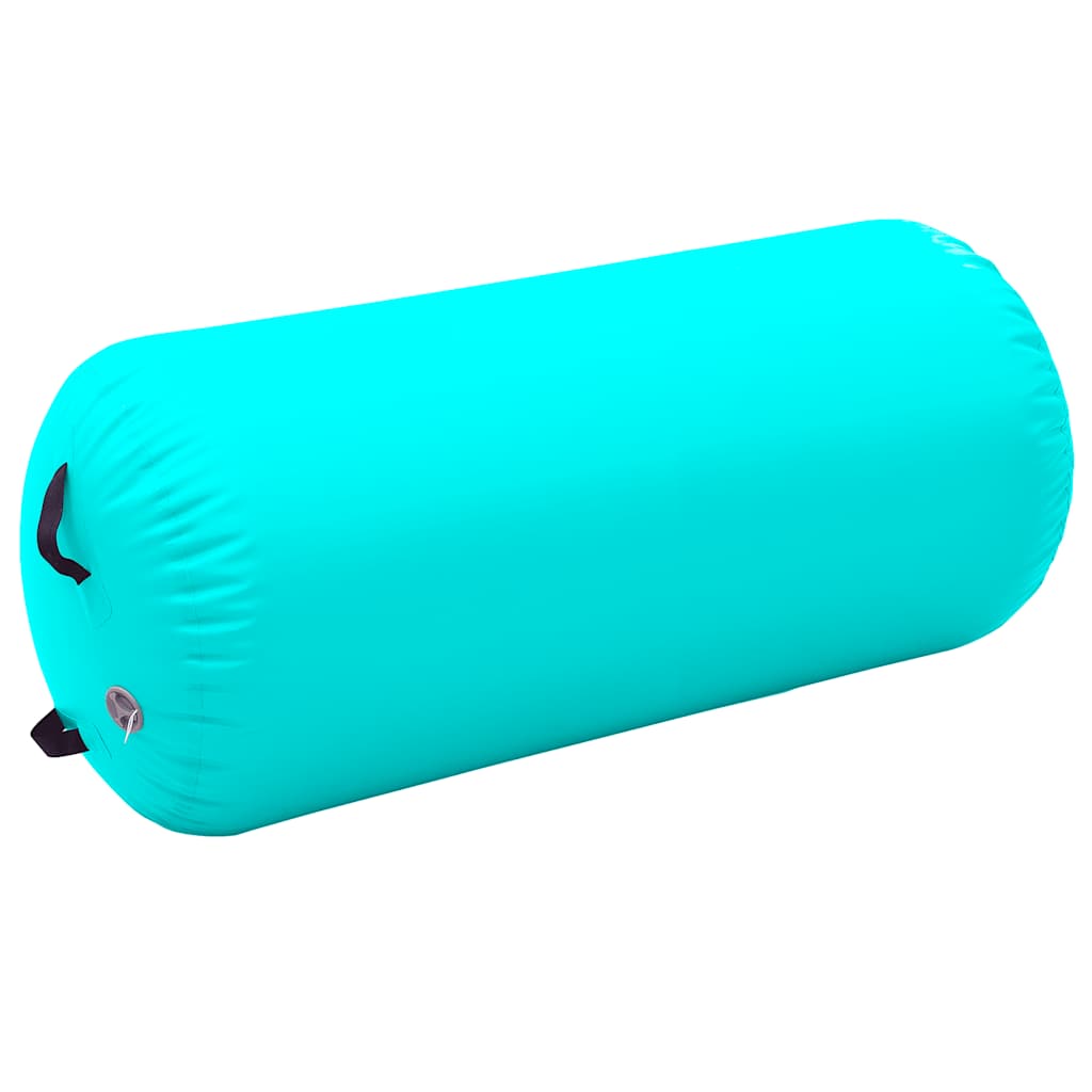Uppblåsbar gymnastikrulle med pump 120x90 cm PVC grön