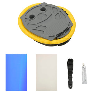 Uppblåsbar gymnastikrulle med pump 120x90 cm PVC blå