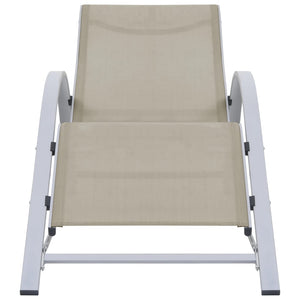 Solsängar 2 st med bord aluminium gräddvit