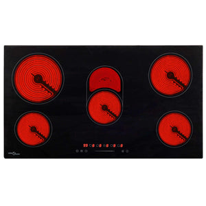 Keramikhäll med 5 plattor touchkontroll 77 cm 8500 W