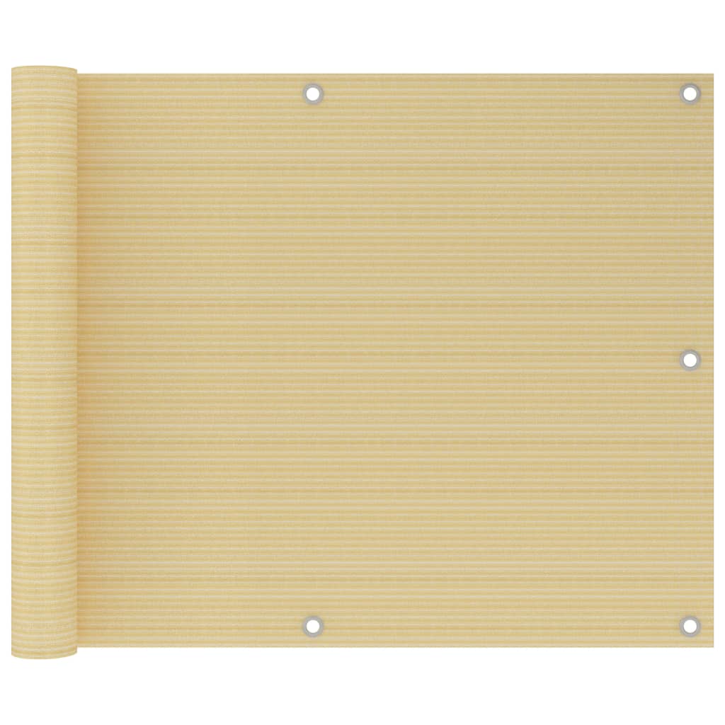 Balkongskärm beige 75x600 cm HDPE