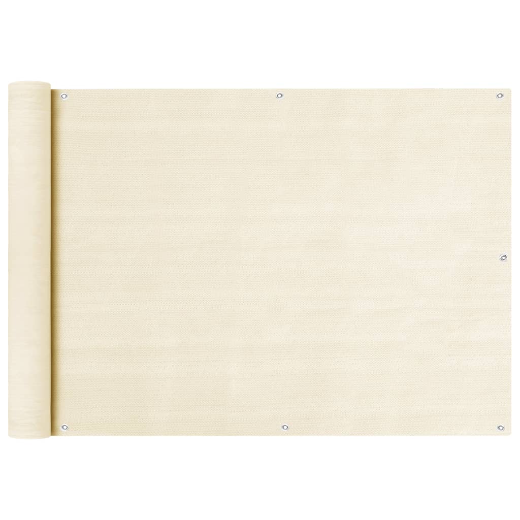 Balkongskärm gräddvit 75x400 cm HDPE