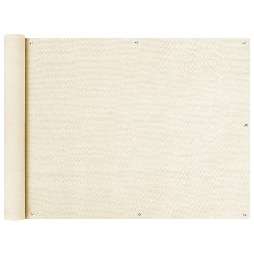 Balkongskärm gräddvit 90x300 cm HDPE