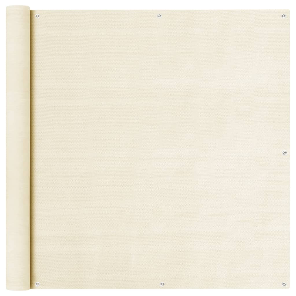 Balkongskärm gräddvit 120x600 cm HDPE