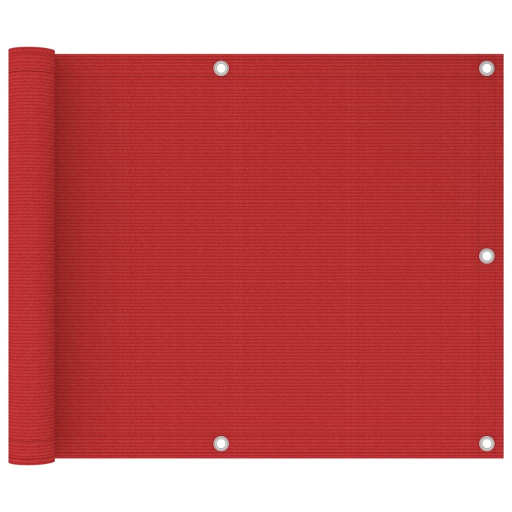 Balkongskärm röd 75x300 cm HDPE