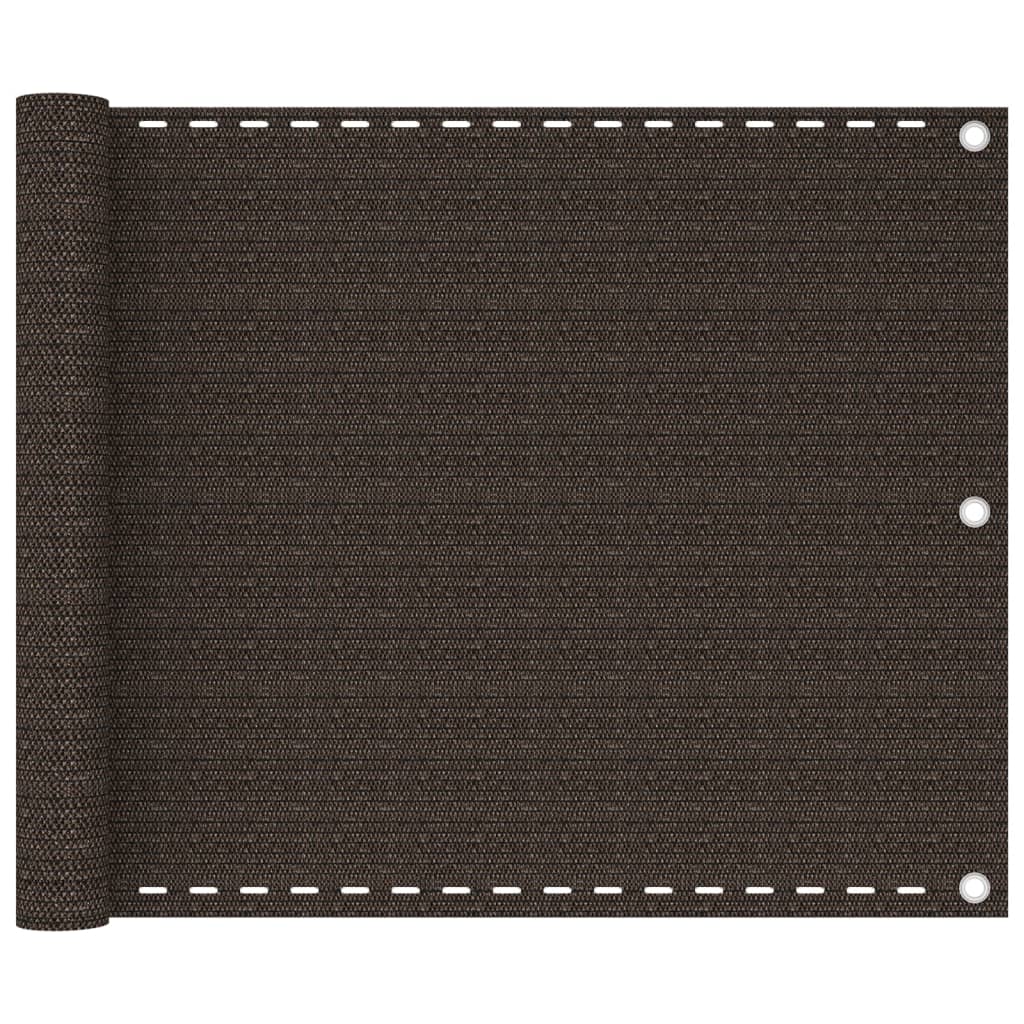 Balkongskärm brun 75x500 cm HDPE