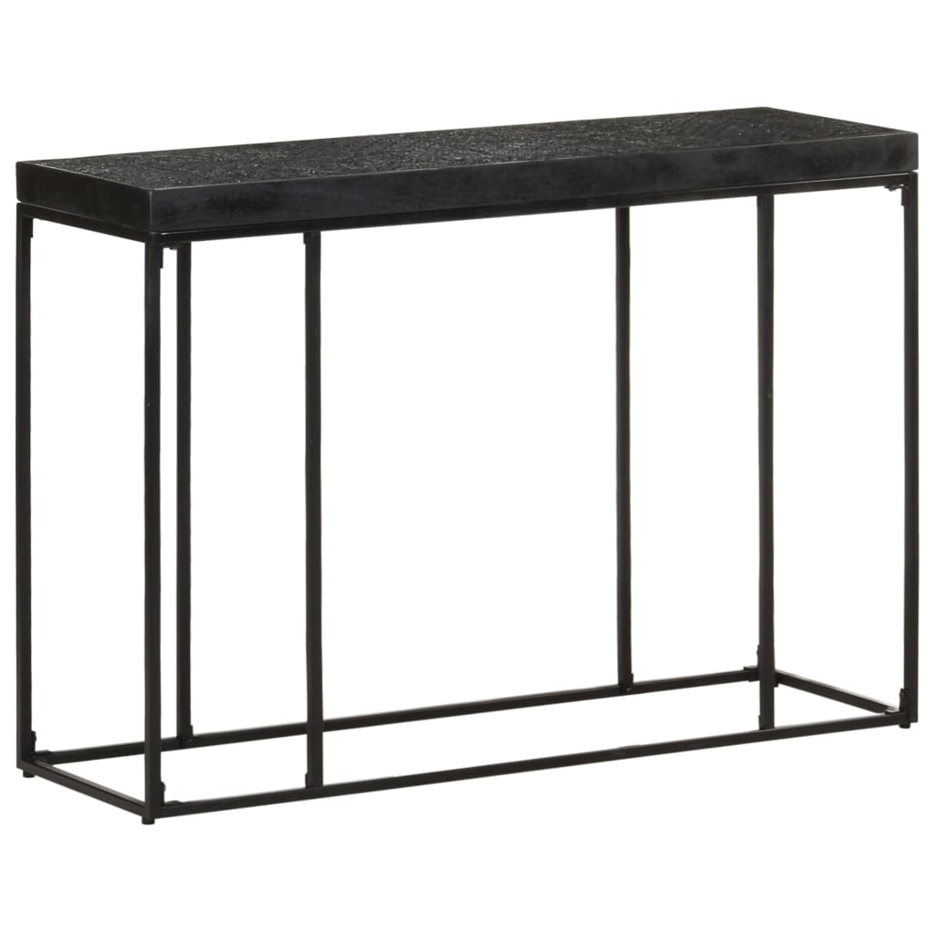 Konsolbord svart 110x35x76 cm massivt akaciaträ och mangoträ