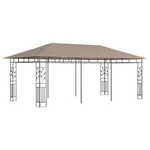 Paviljong med myggnät 6x3x2,73 m taupe 180 g/m²