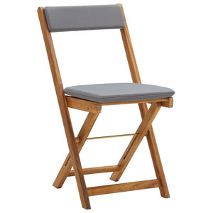 Hopfällbart caféset med dynor 3 delar massivt akaciaträ