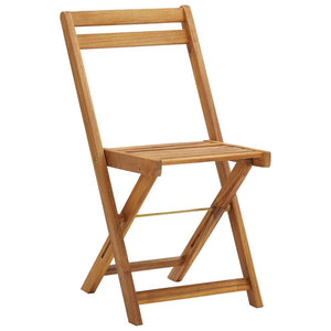 Hopfällbart caféset med dynor 3 delar massivt akaciaträ