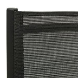 Hopfällbara trädgårdsstolar 2 st textilen och aluminium svart