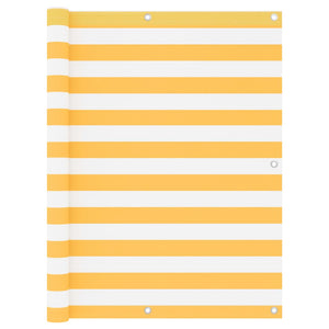 Balkongskärm vit och gul 120x300 cm oxfordtyg