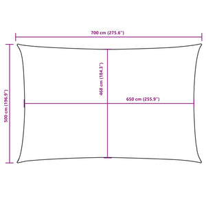 Solsegel oxfordtyg rektangulärt 5x7 m vit