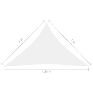 Solsegel oxfordtyg trekantigt 3x3x4,24 m vit