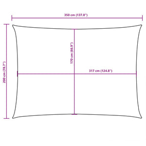 Solsegel oxfordtyg rektangulärt 2x3,5 m taupe