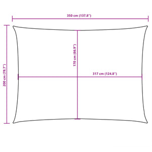 Solsegel oxfordtyg rektangulärt 2x3,5 m mörkgrön