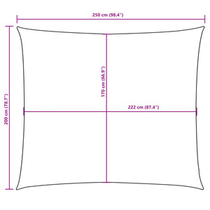 Solsegel oxfordtyg rektangulärt 2x2,5 m gul