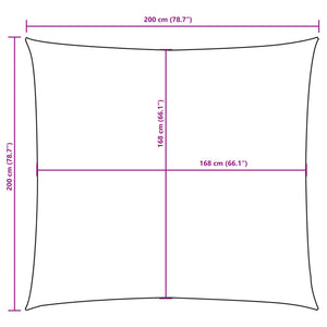 Solsegel oxfordtyg fyrkantigt 2x2 m svart