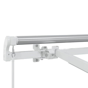 Markisram med LED -remsljus Vit 350 x 250 cm Aluminium