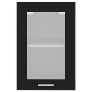 Väggskåp med glasdörrar “Lyon” svart 40x31x60 cm