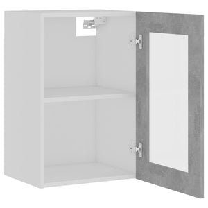 Väggskåp med glasdörrar “Lyon” betonggrå 40x31x60 cm